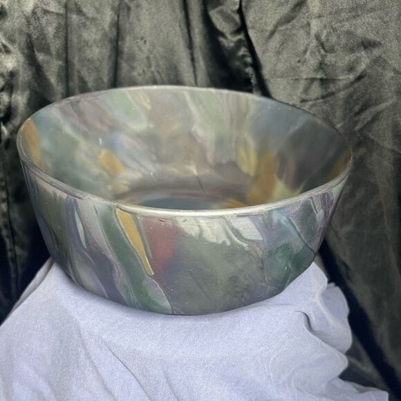 VINTAGE Arcoroc FRANCE Rare Design  GLASS Salad SERVING BOWL 8 3/4" Wide - Picture 3 of 5